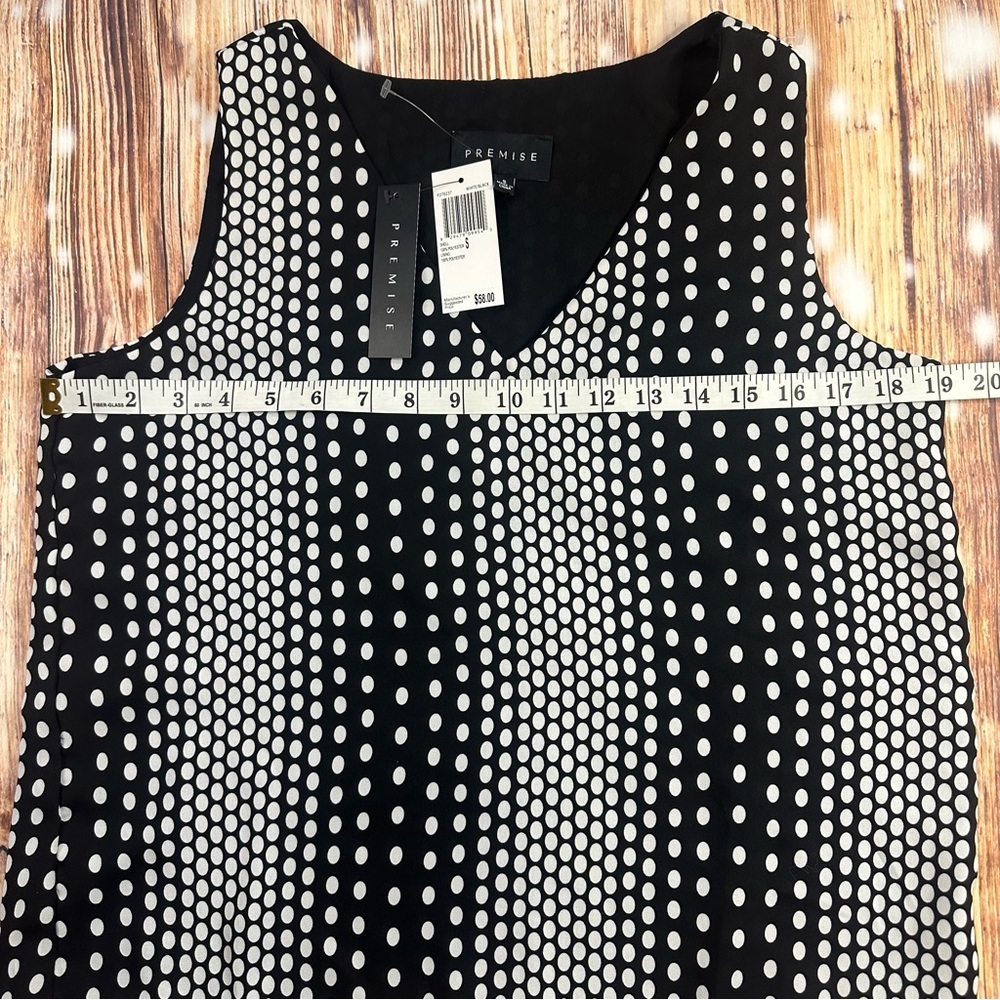 NWT Premise sleeveless Women’s Blouse Size Small White/Black - Picture 5 of 8
